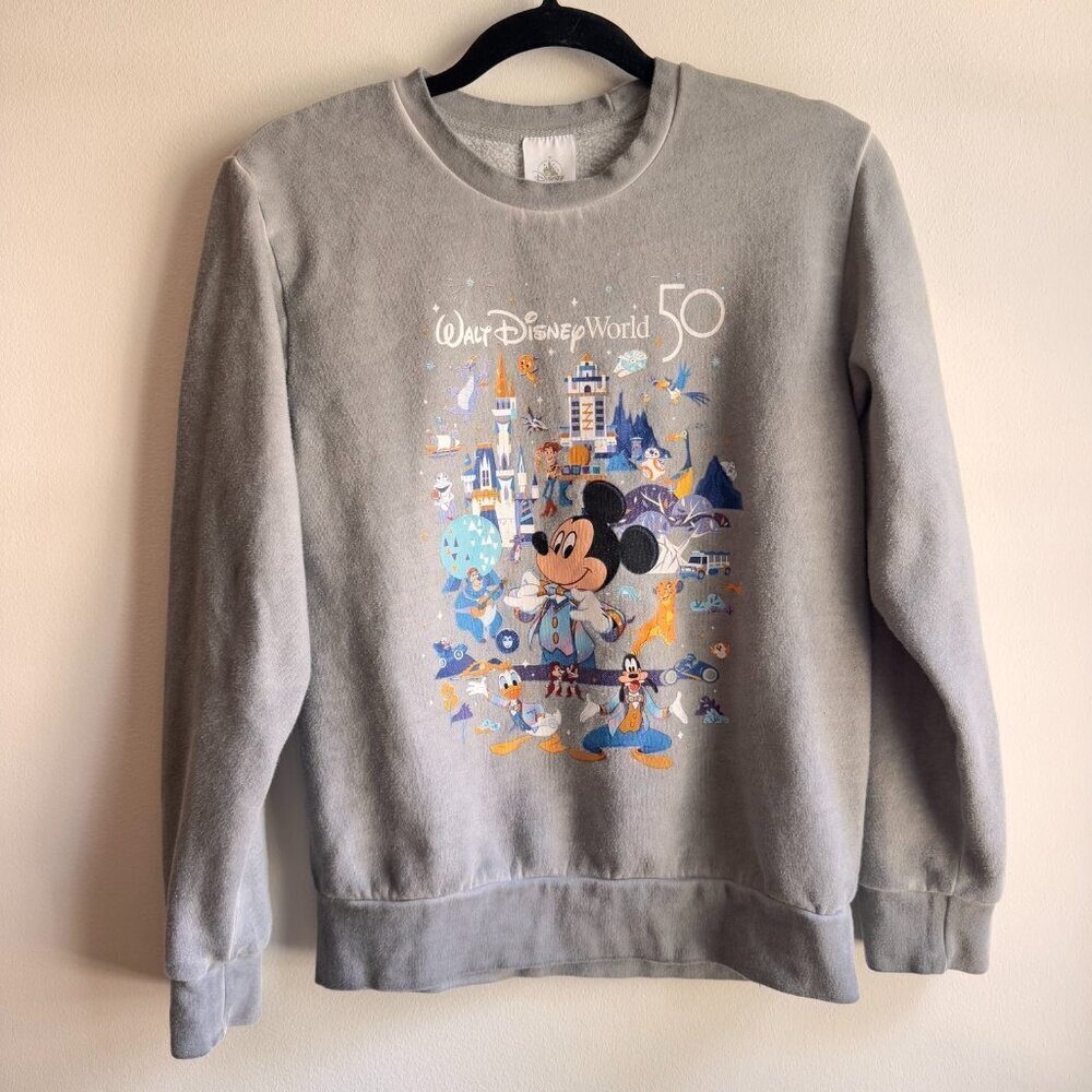 Walt Disney World 50th Anniversary Kids Youth Sweatshirt Gray Size Large L